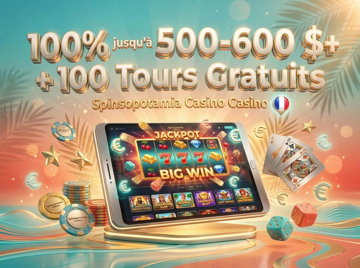 100% jusqu'à 500-600 $+ 100 Tours Gratuits